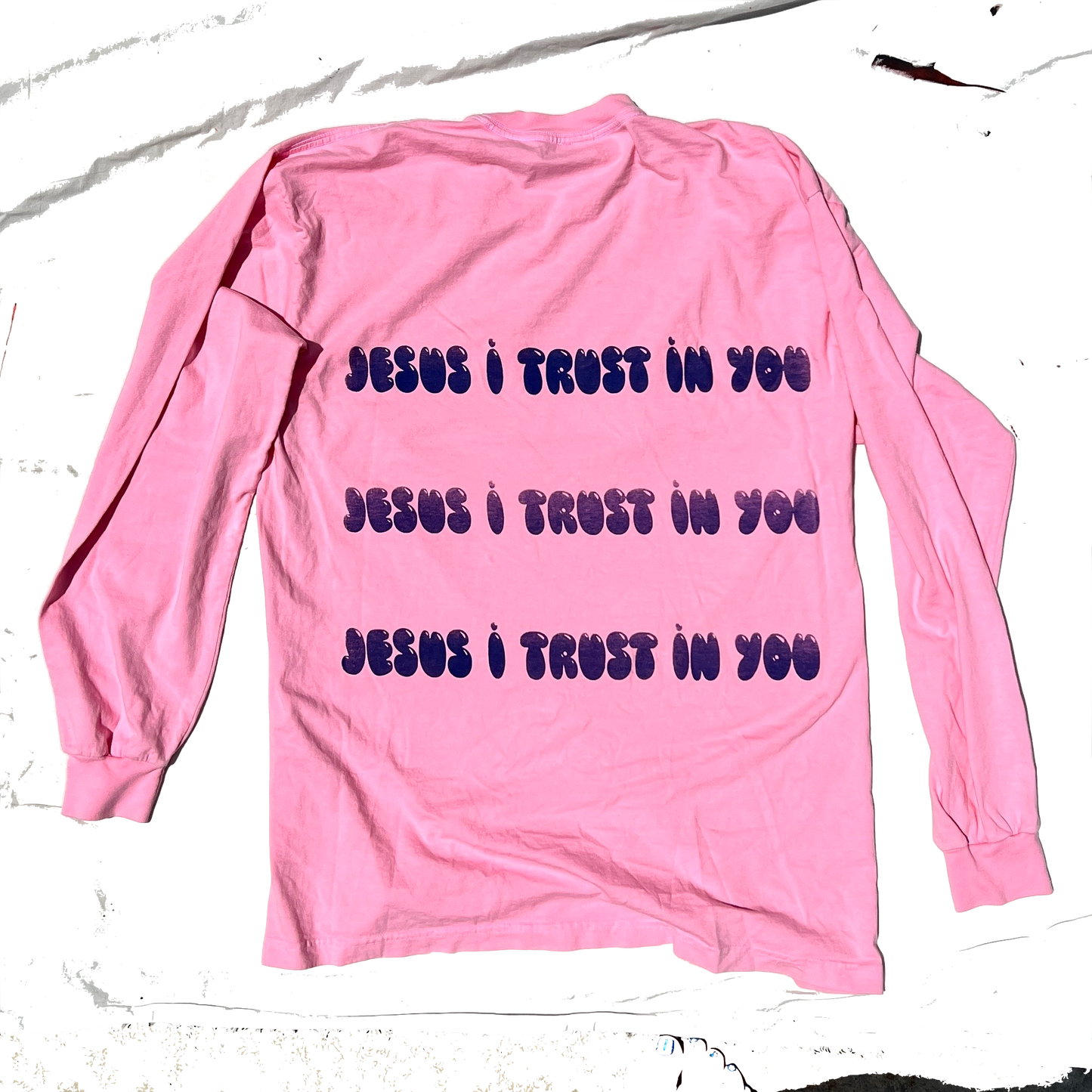 Pink Distressed Heavy Weight