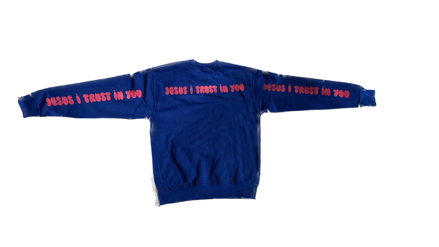 Cobalt Blue Distressed Crew