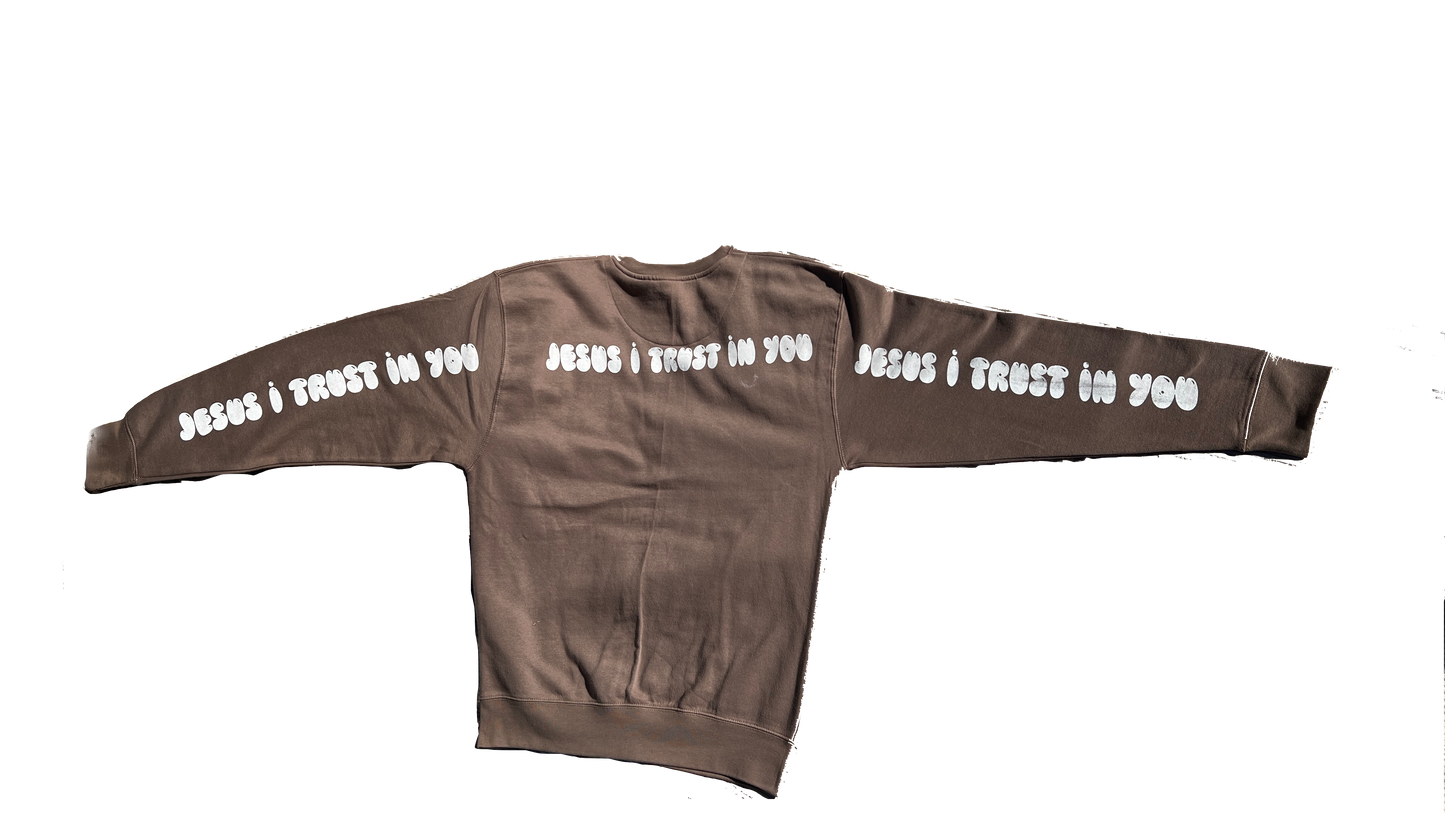 Mocha Distressed Crew